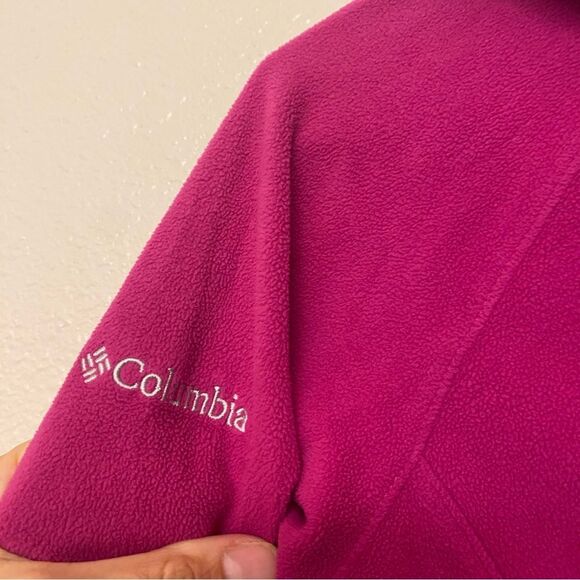 Columbia hot pink lightweight pullover fleece jacket hoodie fuschia M - Picture 7 of 8